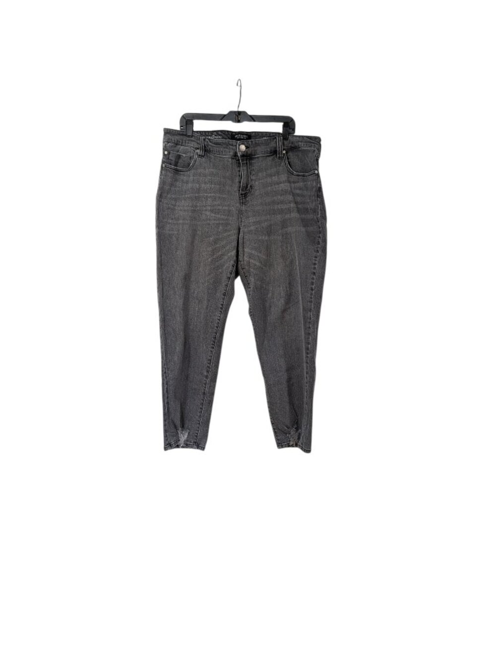 Liverpool Gray The Slim Boyfriend Distressed Hem High Rise Casual Jeans Sz 18W